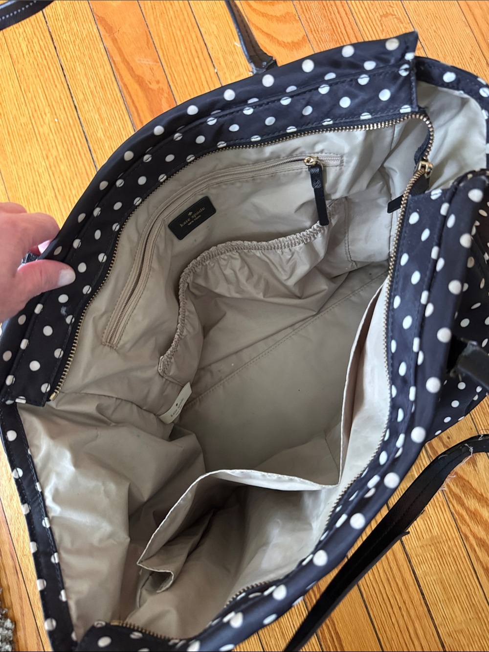 kate spade Black and White Polka Dot Tote - Picture 4 of 8